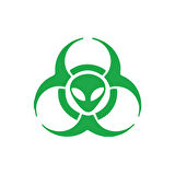 Biyolojik Uzaylı Tehlike Araba Sticker 17x17 Cm Yeşil