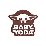 Baby Yoda Araba Stickeri 17x17 Cm Kahverengi
