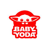 Baby Yoda Araba Stickeri 17x17 Cm Kırmızı