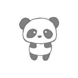 Sevimli Panda Araba Sticker 17x17 Cm Gri