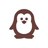 Sevimli Penguen Araba Sticker 17x17 Cm Kahverengi