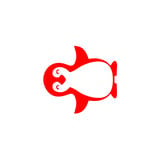 Sevimli Penguen Araba Sticker 17x17 Cm Kırmızı