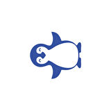 Sevimli Penguen Araba Sticker 17x17 Cm Mavi