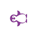 Sevimli Penguen Araba Sticker 17x17 Cm Mor