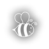 Sevimli Arı Araba Sticker 17x17 Cm Beyaz