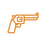 Pistol Araba Sticker 17x17 Cm Turuncu