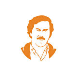 Pablo Escobar Silüet Araba Sticker 17x17 Cm Turuncu