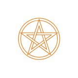 Pentagram Araba Sticker 17x17 Cm Turuncu