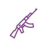 AK47 Araba Sticker 17x17 Cm Mor