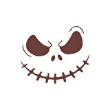 Korkunç Yüz Araba Stickeri 17x17 Cm Kahverengi