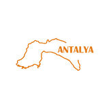 Antalya Harita Araba Sticker 17x17 Cm Turuncu