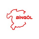 Bingöl Harita Araba Sticker 17x17 Cm Kırmızı