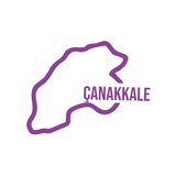 Çanakkale Harita Araba Sticker 17x17 Cm Mor