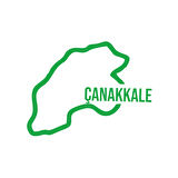 Çanakkale Harita Araba Sticker 17x17 Cm Yeşil