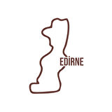 Edirne Harita Araba Sticker 17x17 Cm Kahverengi