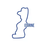 Edirne Harita Araba Sticker 17x17 Cm Mavi