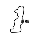 Edirne Harita Araba Sticker 17x17 Cm Siyah