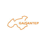 Gaziantep Harita Araba Sticker 17x17 Cm Turuncu