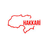 Hakkari Harita Araba Sticker 17x17 Cm Kırmızı