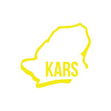 Kars Harita Araba Sticker 17x17 Cm Sarı