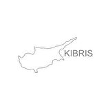 Kıbrıs Harita Araba Sticker 17x17 Cm Gri