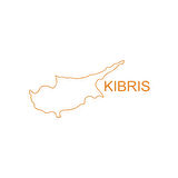 Kıbrıs Harita Araba Sticker 17x17 Cm Turuncu