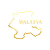 Malatya Harita Araba Sticker 17x17 Cm Gold