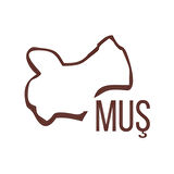 Muş Harita Araba Sticker 17x17 Cm Kahverengi