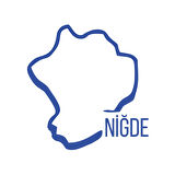Niğde Harita Araba Sticker 17x17 Cm Mavi