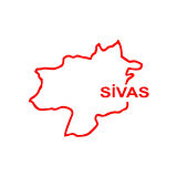 Sivas Harita Araba Sticker 17x17 Cm Kırmızı