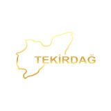 Tekirdağ Harita Araba Sticker 17x17 Cm Gold