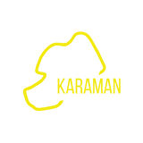 Karaman Harita Araba Sticker 17x17 Cm Sarı