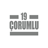 19 Çorumlu Araba Sticker 17x17 Cm Gri