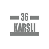 36 Karslı Araba Sticker 17x17 Cm Gri