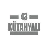 43 Kütahyalı Araba Sticker 17x17 Cm Gri