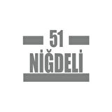 51 Niğdeli Araba Sticker 17x17 Cm Gri