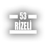 53 Rizeli Araba Sticker 17x17 Cm Beyaz