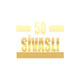 58 Sivaslı Araba Sticker 17x17 Cm Gold