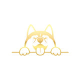 Tutunan Köpek Araba Sticker 17x17 Cm Gold
