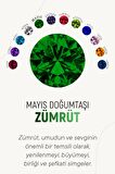 Mayıs Zümrüt Doğum Taşı Çiçek Motifli Telkari Gümüş Küpe