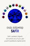 Eylül Safir Doğum Taşı Çiçek Motifli Telkari Gümüş Küpe