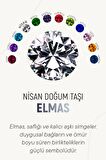 Nisan Zirkon Doğum Taşı Rose Tektaş Çivili Gümüş Küpe