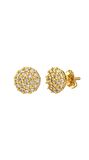 Zirkon Taşlı Gold Yuvarlak Minimal Çivili Gümüş Küpe