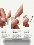 925 Ayar Gümüş Rodyum Renk Zirkon Taşlı Yarım Tur İki Sıra Huggie Halka Küpe - Büyük