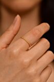 Burgu Desen Gold Minimal Gümüş Yüzük