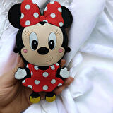 Kırmızı Siyah Minnie Mouse'li Silikon Kız Çocuk Çapraz Çanta