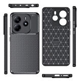 Xiaomi Redmi Note 14 5G Kılıf Karbon Görünümlü Silikon Kılıf Zr-Ngro