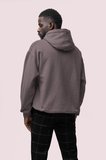 Realistic Baskılı Gri Erkek Kapüşonlu 3 iplik Şardonlu Ribanalı Sweatshirt Hoodie