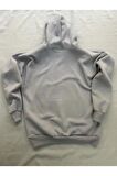 Realistic Baskılı Gri Erkek Kapüşonlu 3 iplik Şardonlu Ribanalı Sweatshirt Hoodie