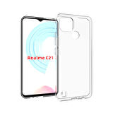 Oppo Realme C21 Kılıf Şeffaf İnce Esnek Silikon Kılıf Zipax-Süper